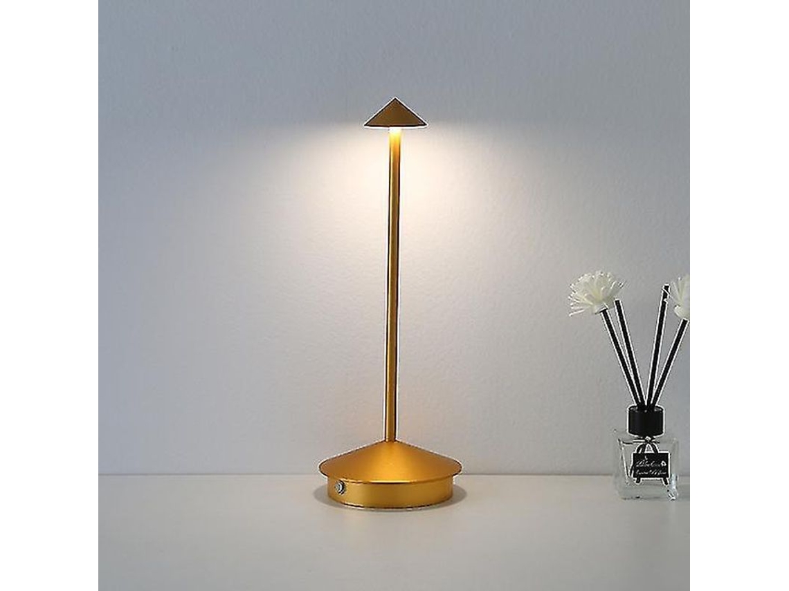 Lâmpada De Mesa Recarregável Led Touch 3 Níveis De Brilho 3000-6500k Ra90 Para Sala De Estar Restaurante Oro