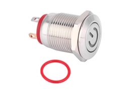 Interruptor Push button 12mm Metal 12v Led Vermelho Ip66