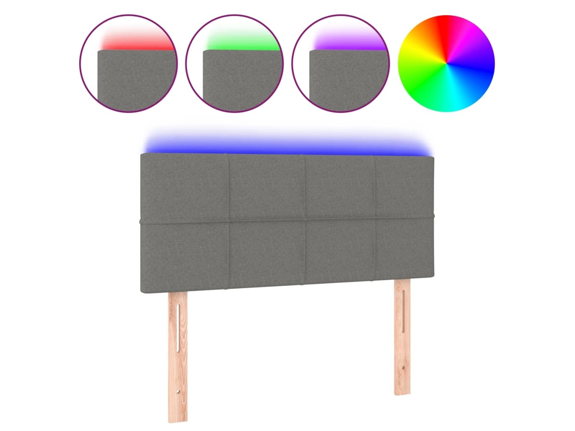 Led Headboard, Led Headboards Vidaxl Cinzeto Tecido (90 X 5 X 78/88 Cm)