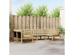 Vidaxl Conjunto De Sofás Para Exterior 6 Pcs Branco E Bege