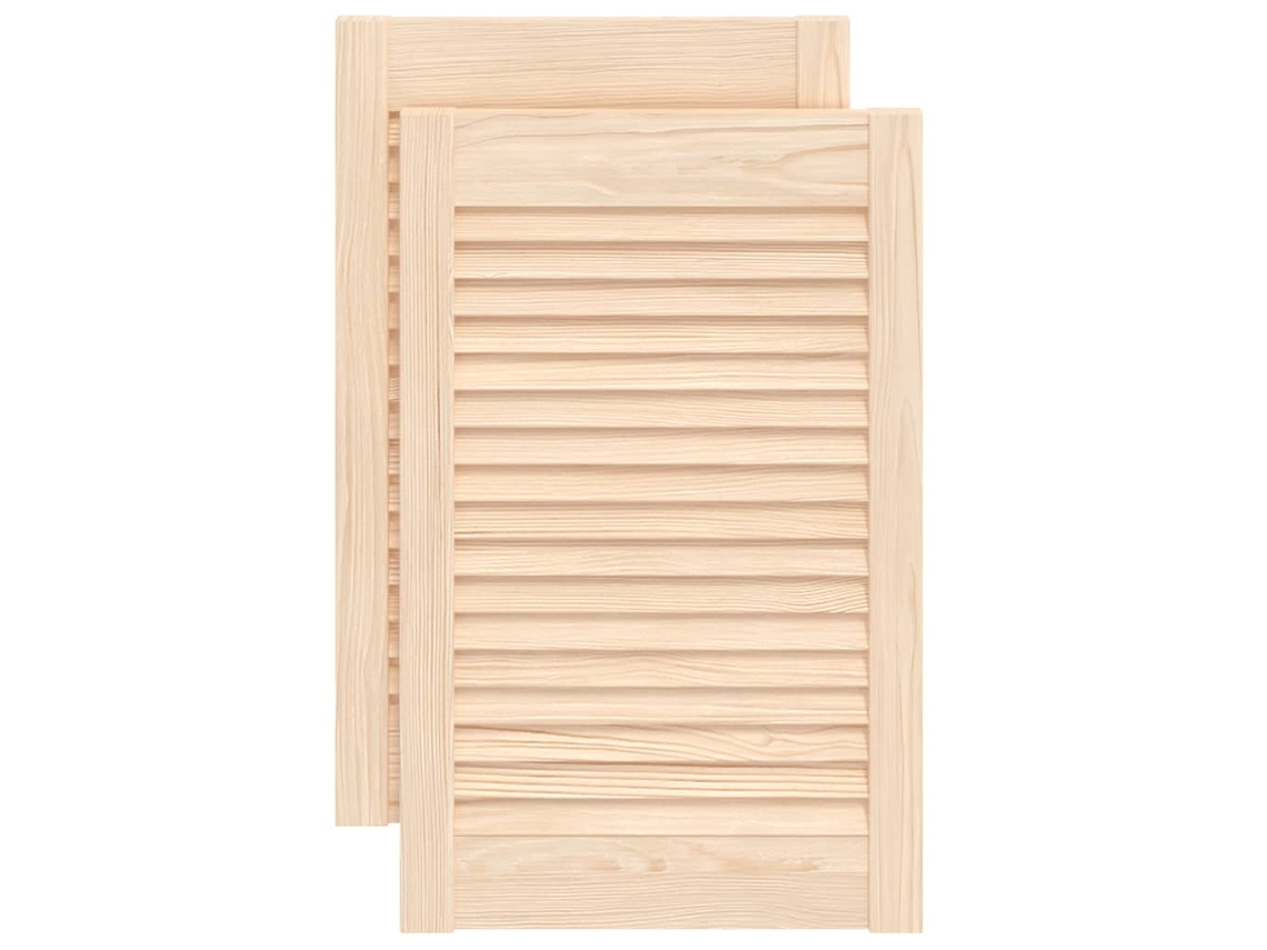Portas de Roupeiro 2 Peças com Cego Pinho Maciço Design MAISON EXCLUSIVE