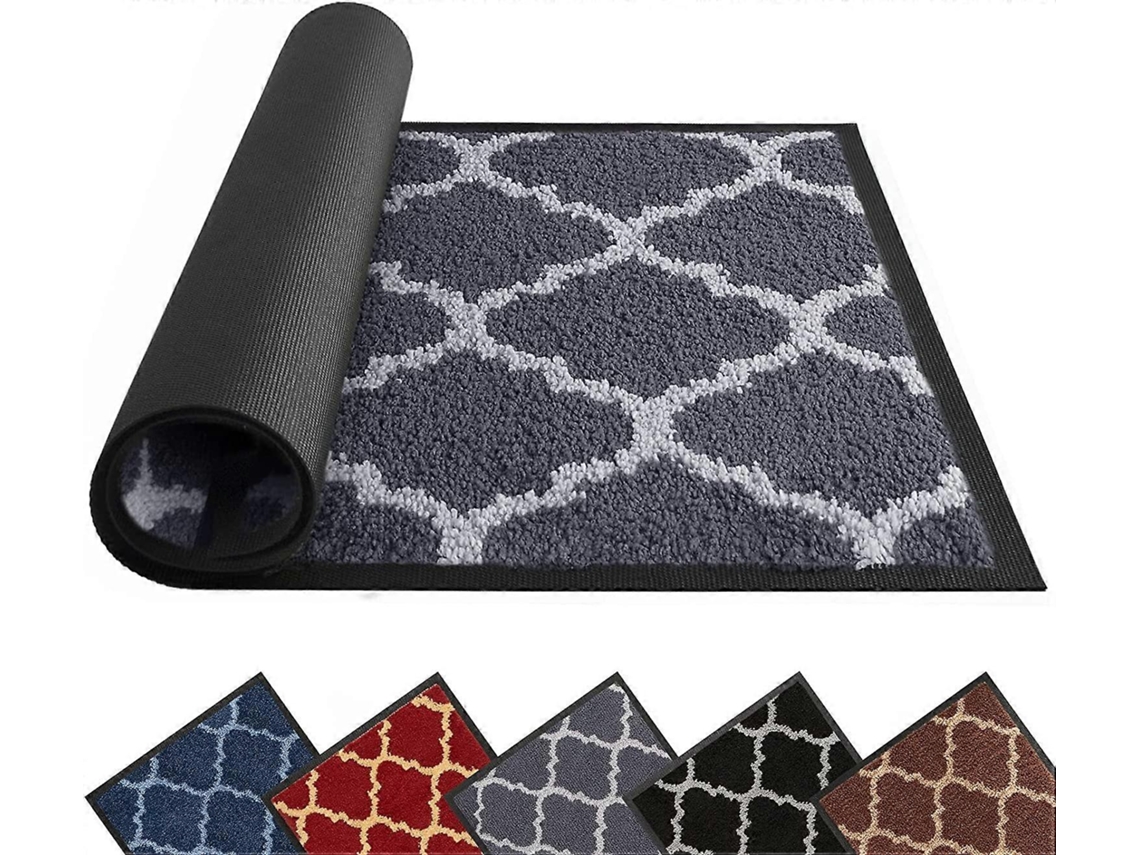 Rebe tapete de Porta Interior 40x60 Cm Cinza, Material Premium Absorvente Anti deslizante e Resistente