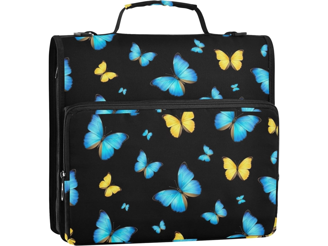 Pasta Organizadora De 3 Argolas Com Zíper E Alça Ombro Escola, Bolsas Diversas, 3, 8x 31, 8x 8, 9cm