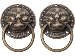 Maçaneta De Porta Vintage Eringogo Em Cobre Com Cabeça Tigre, Estilo Clássico Retrô, 2 Peças, Para Porta De Entrada E