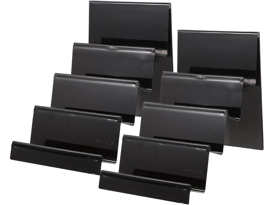 Expositor De Acrílico Reforçado Kichouse, 2 Peças, Preto, 4 Níveis, Texturizado, Para Carteiras, Ideal Para Casa E
