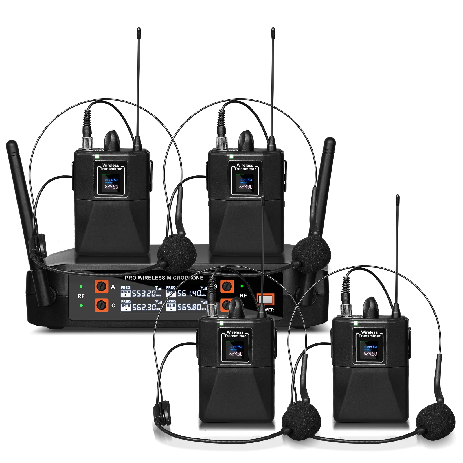 Microfone Sem Fio Dx4, 4 Canais, Fone De Ouvido/microfone De Lapela, Uso Profissional Para Cantar, Discurso E Ensino, Eu-plug