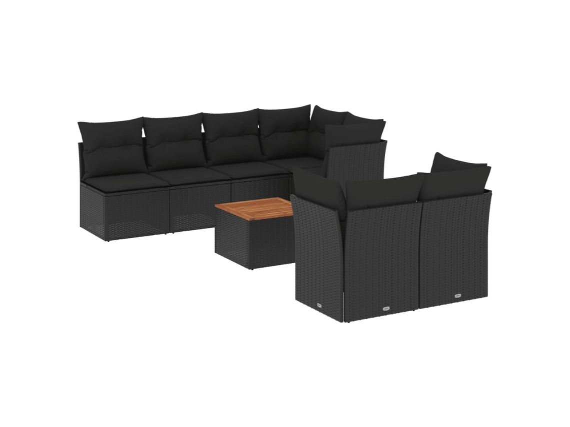 Garden Sofa Set, Garden Sofa Sets Vidaxl Preto Rattan / Vime (n/a)