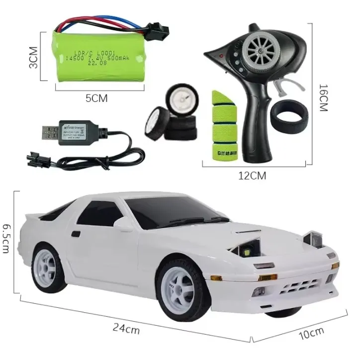 (branco) Carro De Drift Com Controle Remoto 2.4g, Controle Remoto Para Carro De Rua, Esp, Giroscópio, Led