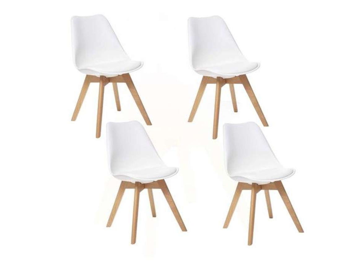 Conjunto de 4 Cadeiras Escandinavas Baya Branco ATMOSPHERA