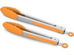 Pinças De Cozinha Silicone Premium 2 Unidades 9 E 12 Polegadas Verde Claro