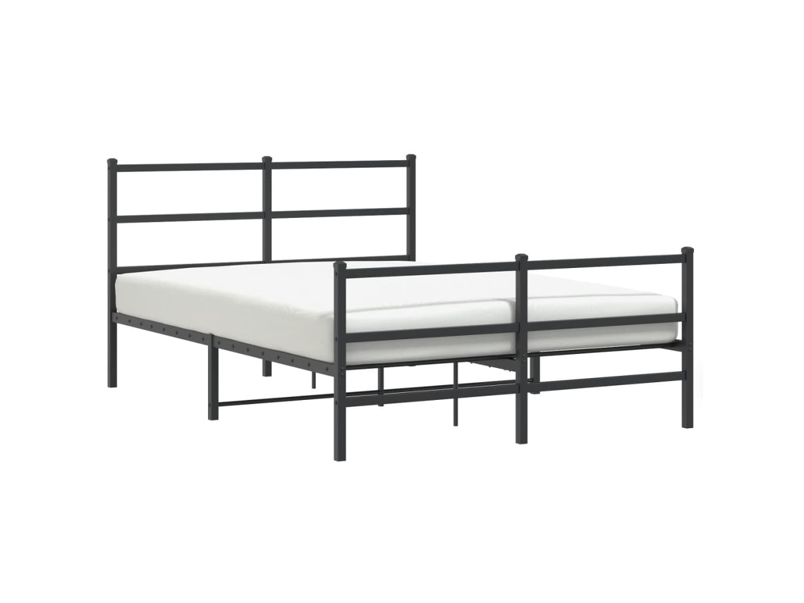 Estrutura de Cama com Cabeceira e Pés Metal Preto MAISON EXCLUSIVE 135x190 cm