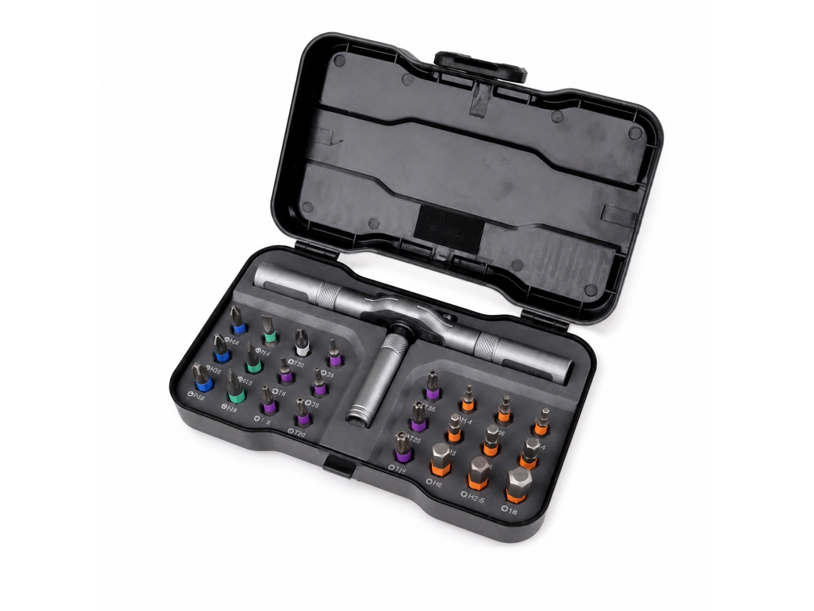 Conjunto De Chave De Fendas De Catraca 24 Em 1 Com Pontas Magnéticas Em Aço S2 Para Reparações Domésticas, Preto