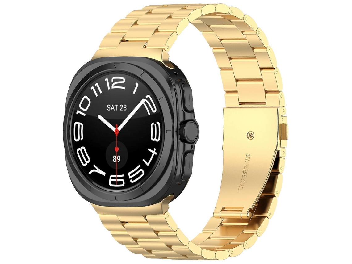 Pulseira De Metal Inoxidável Com Três Contas Para Samsung Galaxy Watch Ultra 47mm