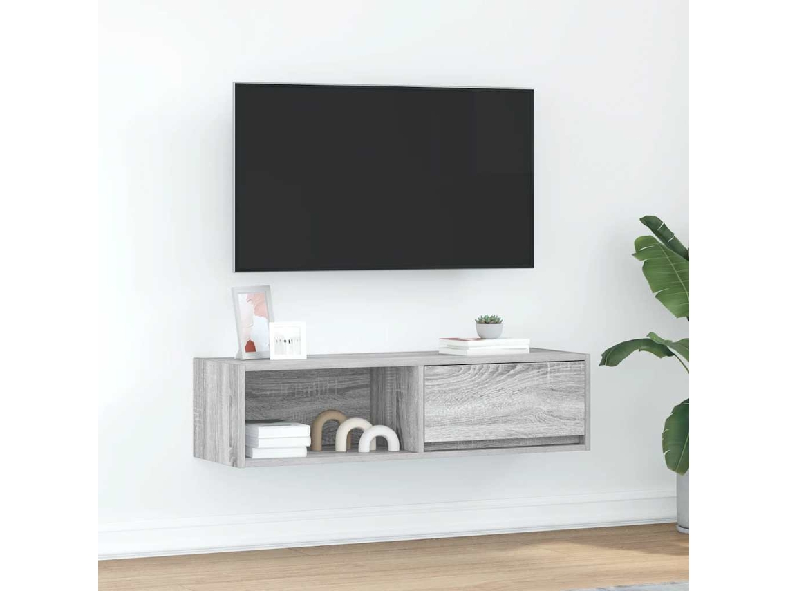 Vidaxl Móvel De Tv 100x31x25,5 Cm Derivados De Madeira Cinzento Sonoma