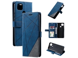 Capa De Couro Sintético Com Textura De Pele Para Motorola Moto G9 Power, Com Aba Horizontal, Suporte, Compartimentos Para Cartões, Carteira E Porta-re