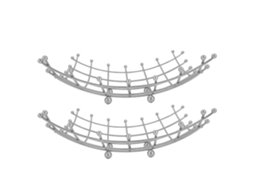 Nova Line 2pcs Cesto de Frutas Aço Inoxidável Bowl Rack Armário Cozinha Decor Aparência Entalhe 27x27cm