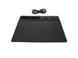 Mousepad Com Carregador Portátil Para Mesa, Preto, 32x26cm. Estilo Moderno E Funcional Que Mantém Sua Mesa Organizada. 1 Unidade. Olysi Shop