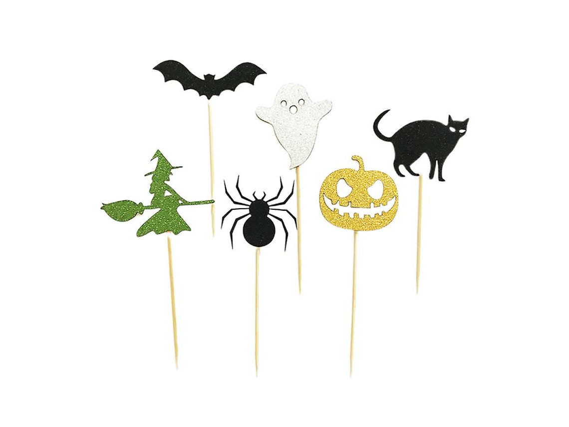 12 Unidades De Inserções De Bolo Para Decorações De Halloween