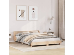 Cama Sem Colchão 140x190 Cm Madeira De Pinho Maciça