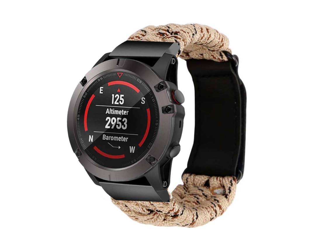 Bracelete Garmin MARQ Aviator Performance Edition Pulseira corda trançada Kaki