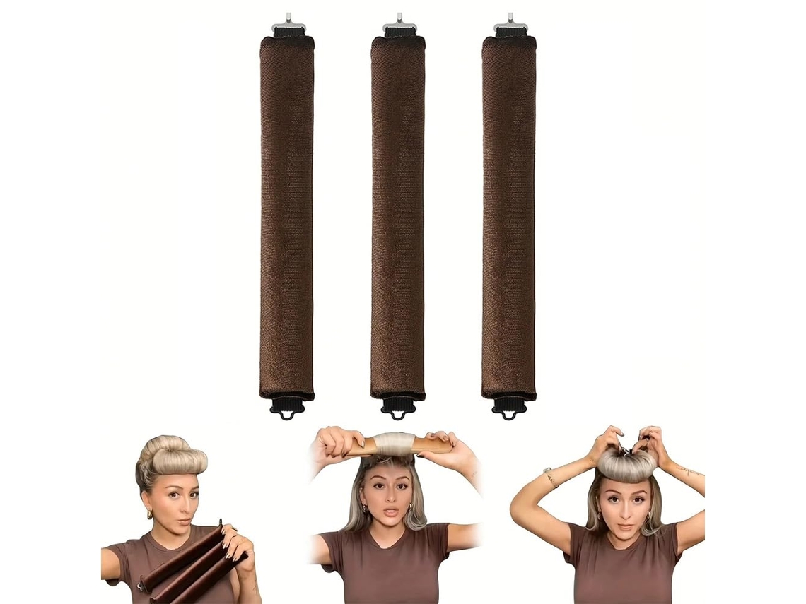 Conjunto De 3 Rolos Jumbo Para Cachos Grandes, Modeladores Cabelo Sem Calor, Modelador Usar Durante A Noite, Estilo Escova, Jumbo-aquaforge
