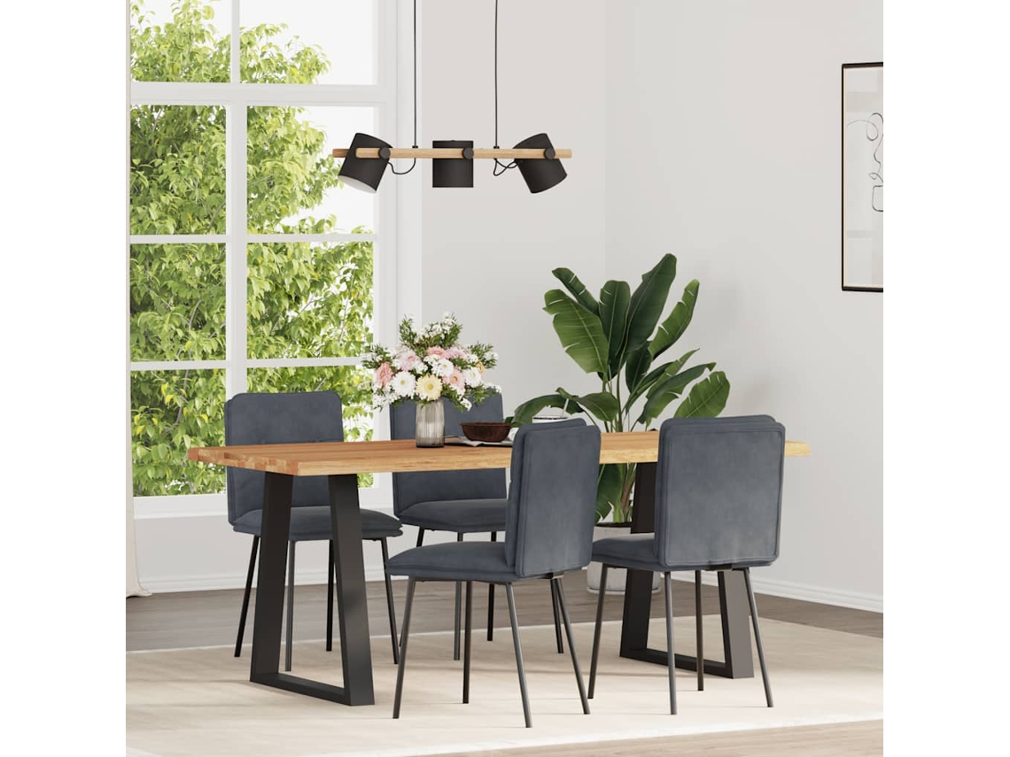 Vidaxl Cadeiras De Jantar 4 Pcs Veludo Cinzento-escuro