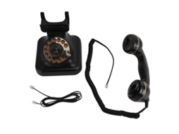 Telefone Fixo Clássico Retro com Disco Giratório, Timbre Mecânico e Discagem Rápida S/MARCA