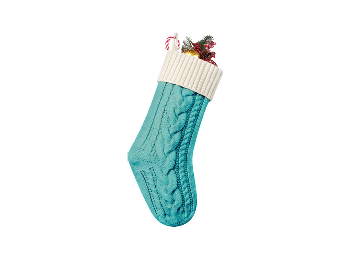 Meias de Lã Tricotadas Natal Tiffany Blue LAXISCREED