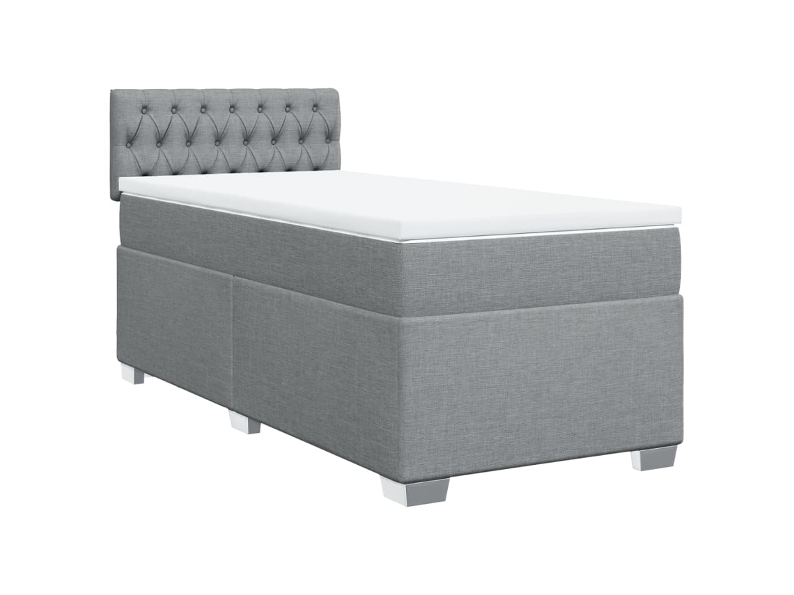Box Spring Bed, Box Spring Beds Vidaxl Cinzeto Tecido (90 X 200 Cm)