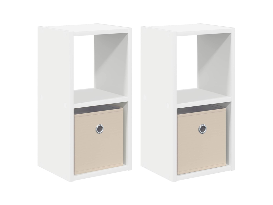 Conjunto 2 Mesa-de-cabeceira Vidaxl Branco Derivados De Madeira (25,5 X 22 X 49,5 Cm)