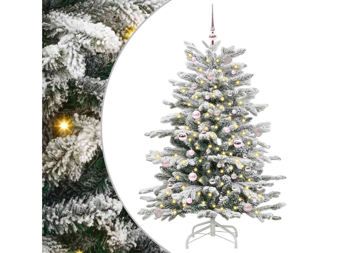 Vidaxl Árvore De Natal Articulada Artificial Branco 150 Cm Pe E Pvc