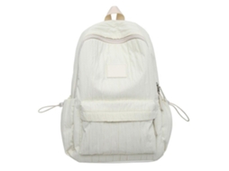 Mochila Estética Feminina, Leve, Com Grande Capacidade, Ideal Para Uso Casual, Viagens E Escola. Branca E Grande.