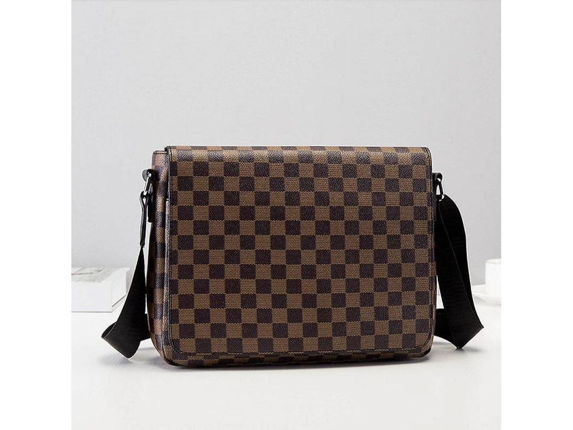 Bolso Bandolera S/MARCA de Couro, Ajustável, 31x8x23cm, Marrom