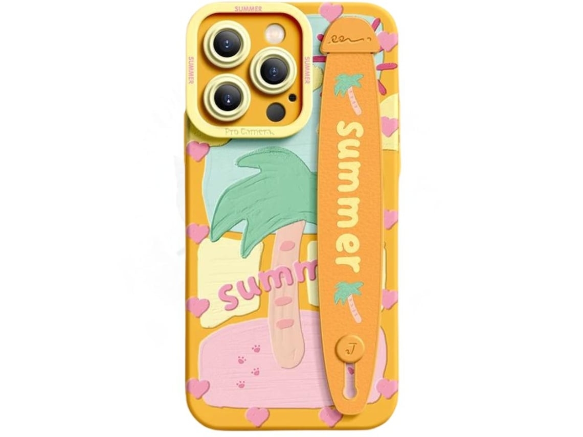 Capa Happy Summer para iPhone 11 pro max VEANXIN Laranja