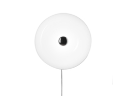 Aplique De Parede Led Em Vidro Branco Tipo Donut Ø30 Cm, 12w, Cct 3000k / 4000k / 6000k, Com Cabo, Ficha E Interruptor