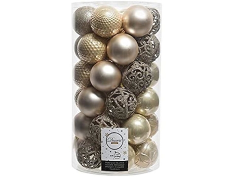 Bolas de Natal Inquebráveis Amicasa 37 Bolas Motivos Orientais Brilhantes e Mate com Glitter KAEMINGK