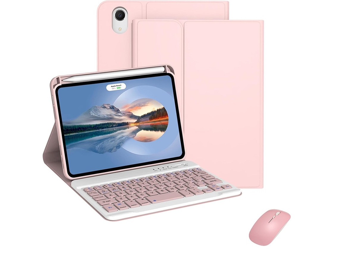 Capa Com Teclado Capa Para Ipad Mini De 7ª Geração (a17 Pro) 2024 De 8,3 Polegadas, Com Teclado Destacável Rosa, Variante 2