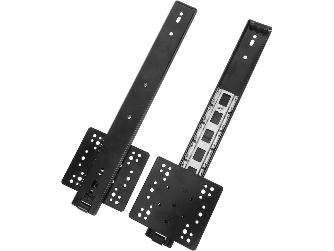 Doitool 2 Peças Corrediças De Aço Reforçado Para Gavetas, Portas Ocultas E Armários De Parede, Pretas, Seguras E