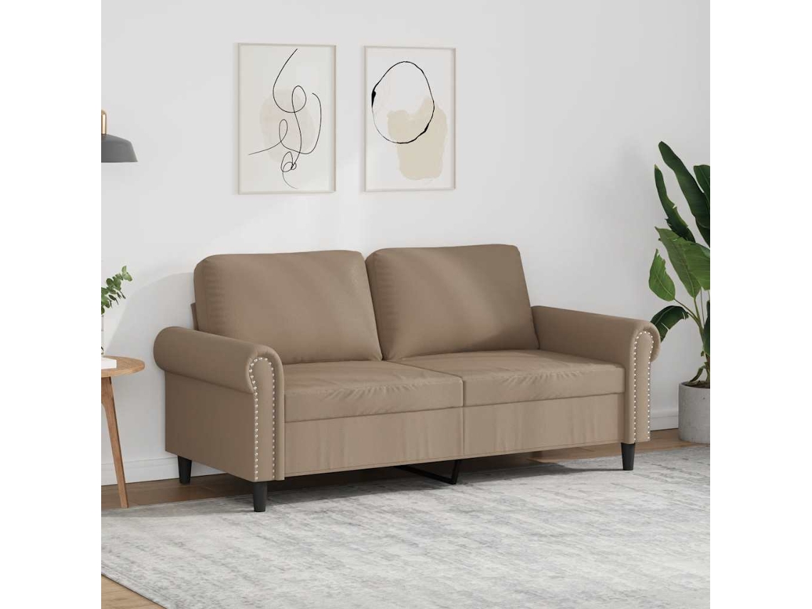 Vidaxl Sofá De 2 Lugares 140 Cm Couro Artificial Cor Cappuccino