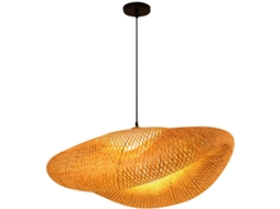 Luminária Pendente De Vime Feita À Mão, Materiais De Bambu Natural, Abajur Boêmio Chique Para Sala De Estar E Jantar