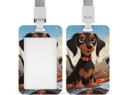 Porta Crachá Eu Amo Meus Cachorros Dachshunds, Protetor De Cordão Vertical, Estojo De Plástico À Prova D Água