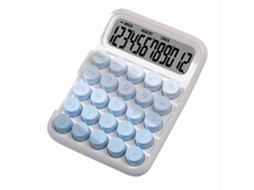 Calculadora Bonita De 12 Dígitos Com Botões Grandes E Tela Transparente, Elegante Calculadora De Escritório Para Estudantes, Cor Azul
