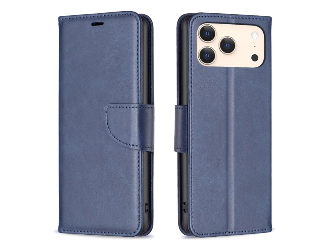 Capa De Couro Para Iphone 17 Pro Max - Cor Pura Com Textura De Pele De Cordeiro