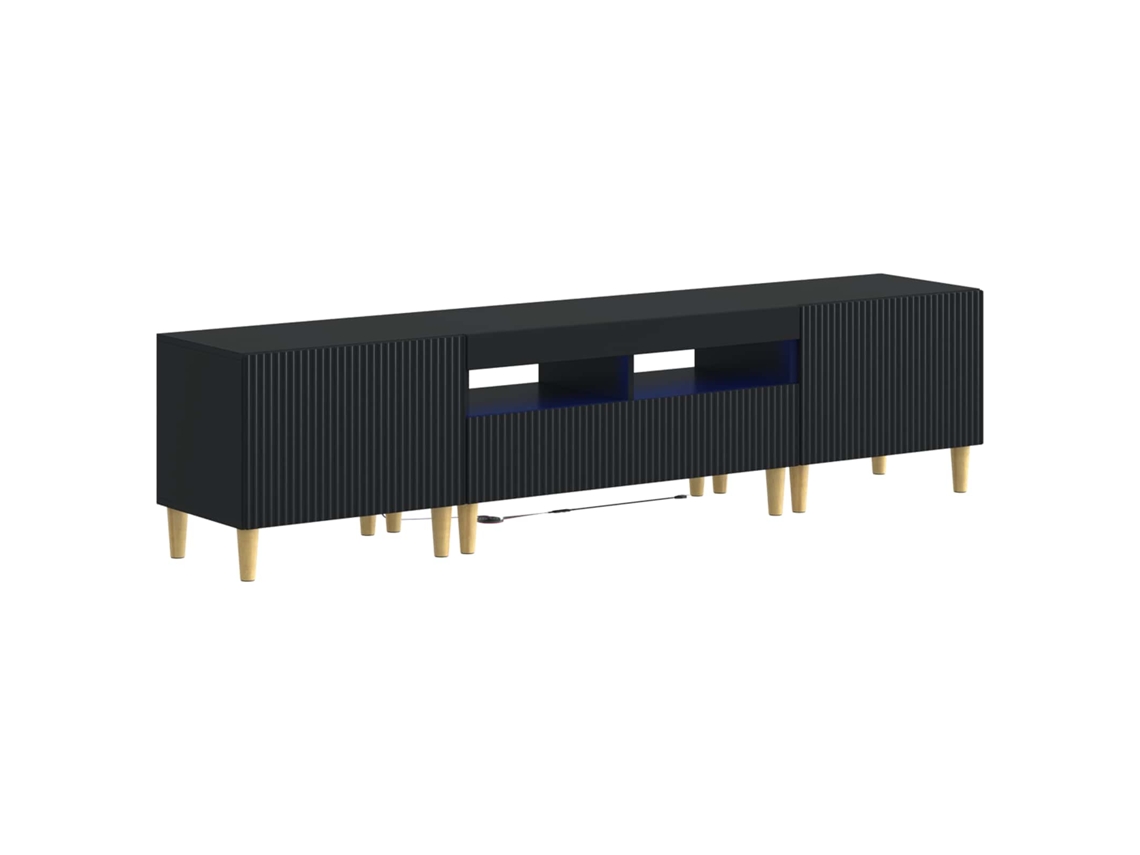 Vidaxl Armário De Tv Led De 5 Peças Preto Derivados De Madeira