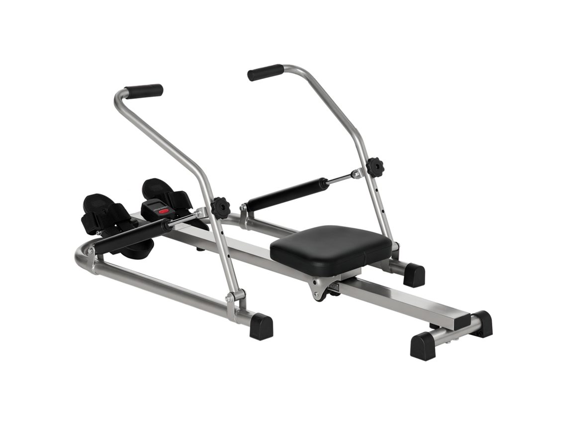 Vogatore Pieghevole Per Casa Rowing Machine Con 3 Livelli Di Resistenza E Monitor Digitale, In Acciaio E Abs, 129x70x70 Cm, Grigio E Nero