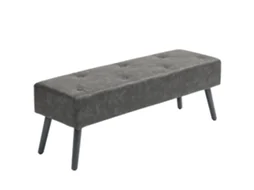 Banco de Pé de Cama com Pés de Madeira e Assento Acolchoado, 114x38x42 cm, Cinza DECORALAR TECH