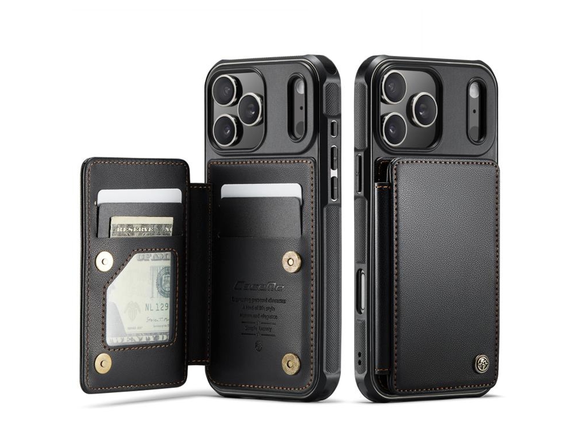 Capa Para Iphone 17 Pro Com Compartimento Para Cartão E Proteção Rfid.