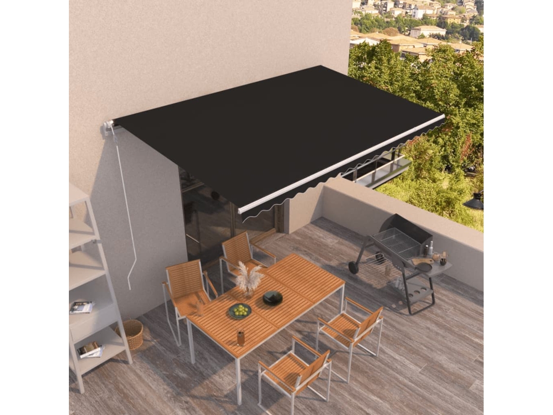 Vidaxl Toldo Retrátil Automático 500x350 Cm Antracite