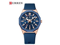 Relógio De Pulso Unissex Redondo À Prova D'água Com Calendário, Modelo Com Pulseira (azul).