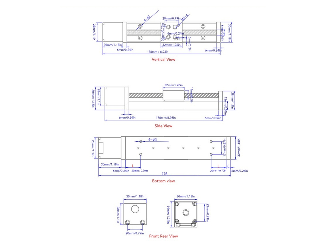 Atuador Linear 100mm Com Motor Passo A Passo